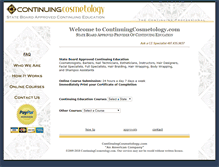 Tablet Screenshot of continuingcosmetology.com